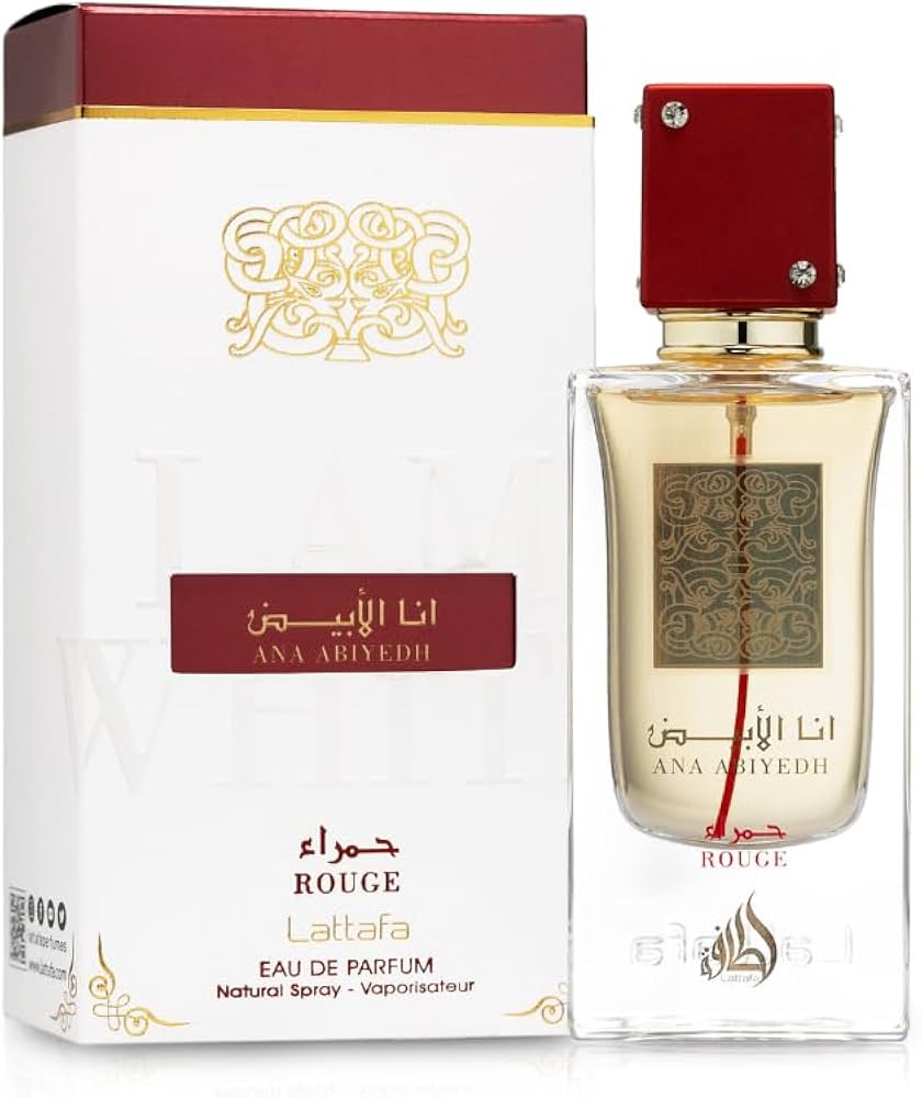 Lattafa Perfumes Ana Abiyedh Rouge for Unisex Eau de Parfum Spray, 2.0 Ounce / 60 ml