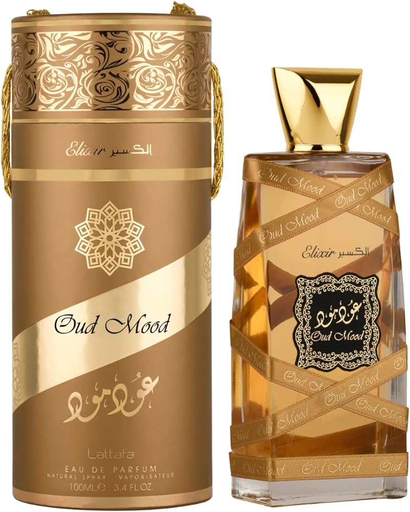 Lattafa Oud Mood Elixir for Unisex Eau de Parfum Spray, 3.4 Ounce / 100 ml