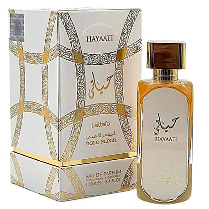 Lattafa Hayaati Gold Elixir Eau De Parfum Spray for Unisex, 3.4 Ounce