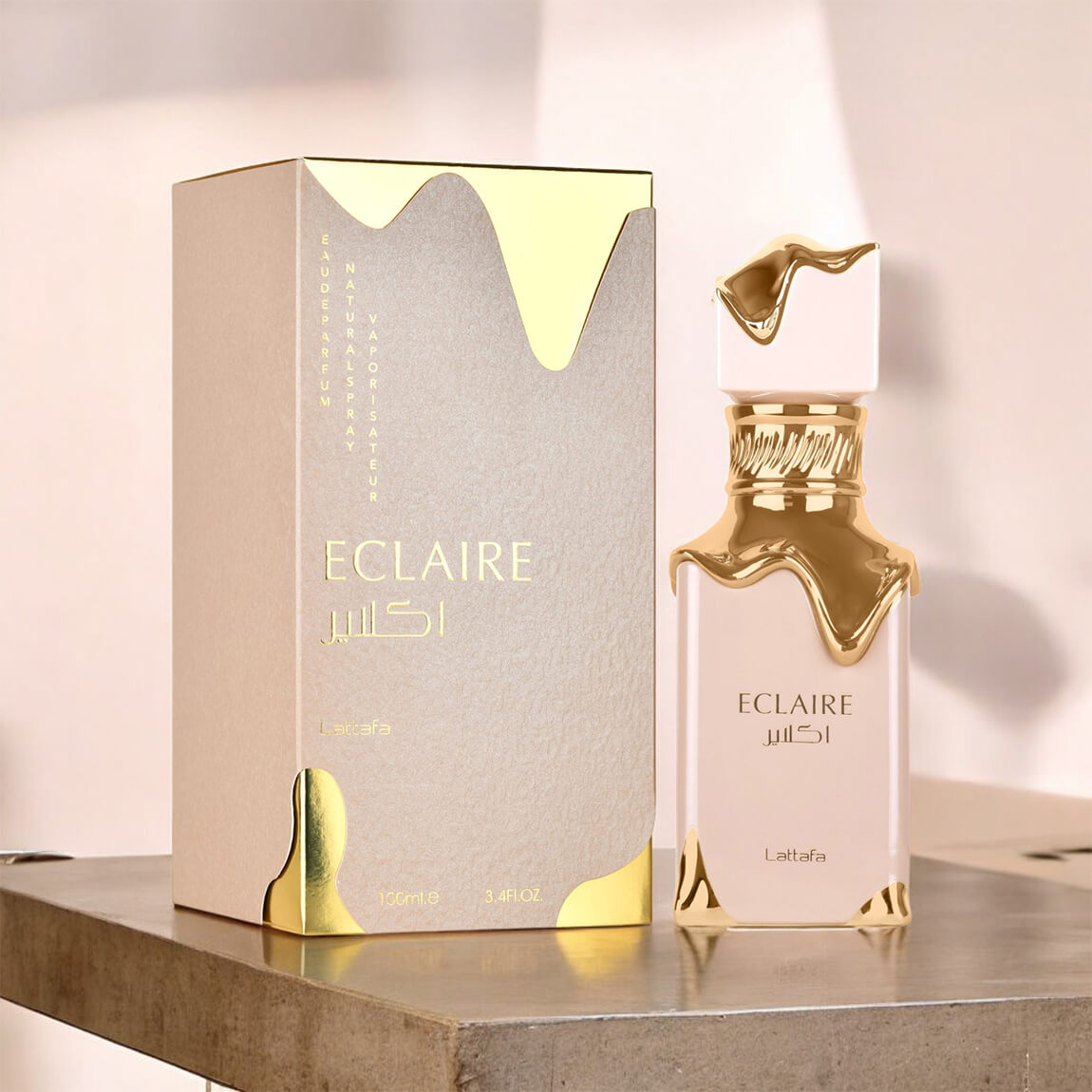 Lattafa Eclaire Eau de Parfum Spray for Women, 3.4 Ounce