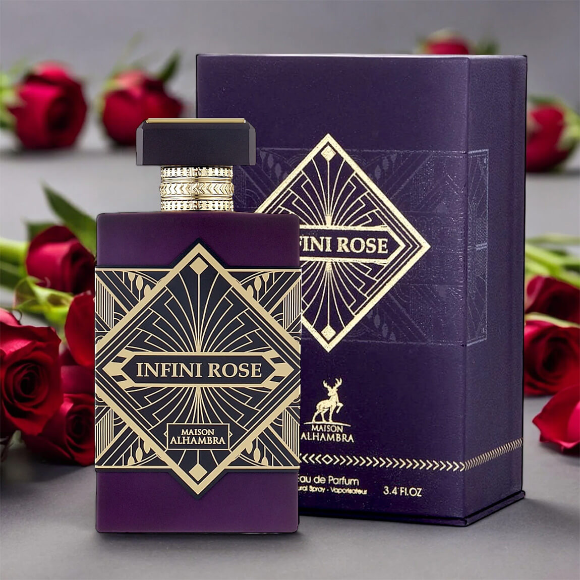Maison Alhambra Infini Rose for Unisex Eau de Parfum Spray, 3.4 Ounce